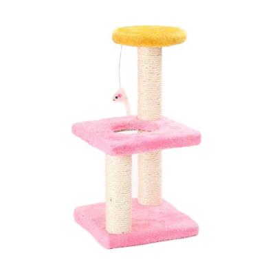 China Original high quality viable designing lovely pet cat claming scratching tree with interactive toy for sale