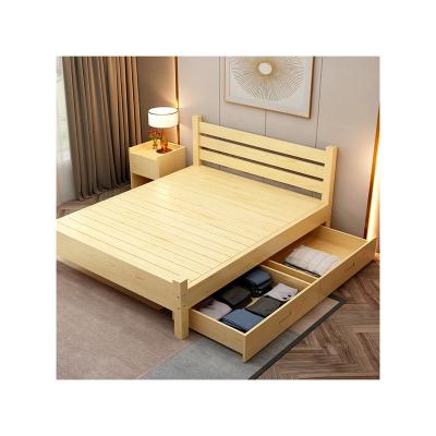 China (Size) Cost-effective modern high quality simple and elegant factory direct sale adjustable durable simple and elegant easy-installation solid wood double bed with double suction for sale