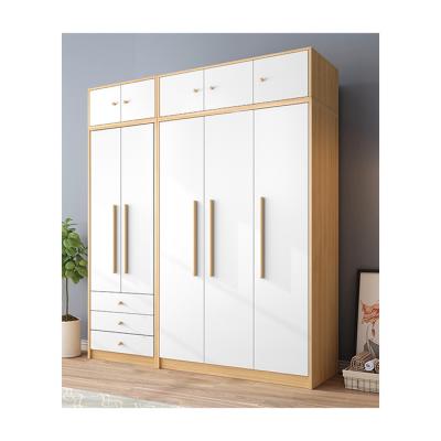 China (Other) Factory Direct Sale Adjustable Easy Installation Particleboard White Wardrobe for sale