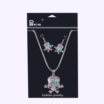 China Alloy Casual/Sporty Skull Fashion Turquoise Women Pendant Earring And Necklace Jewelry Set for sale