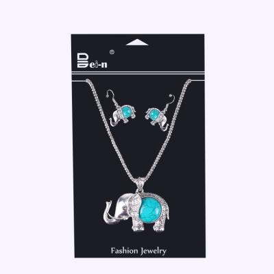 China ALLOY Fashion Elephant Design Animal Necklace And Earring Set for sale