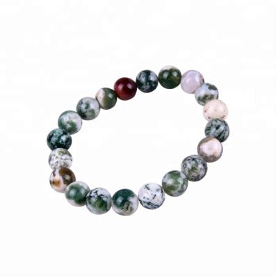 China Stretchy Tree Agate Natural Stone Beads Craft Bracelet Handmade Jewelry for sale