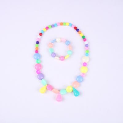 China Acrylic beads small kids acrylic kids necklace and bracelet set cheap wholesale for sale