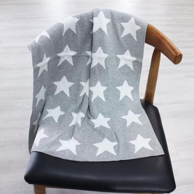 China 100%Cotton 100%Cotton Double Side Jacquard Knitted Blanket Knit Home Shawl Sofa Knit Throw Blanket For Kids for sale