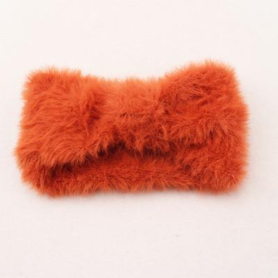 China New Style 100%Polyester Furry Fuzzy Knit Headband Knot Knit Headband For Ladies for sale