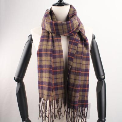 China 100% Acrylic Factory Low Price Check Mens Classic Tassel Woven Scarf Long for sale