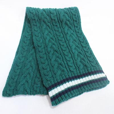 China COMMON fashion custom cable jacquard knit beanie and long scarf set unisex knit warm hat winter knit set for sale