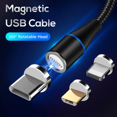 China Fabric Braided Nylon Braided Magnetic Type C Usb Fast Charging Cable, Mobile Phone Usb Charger Micro Data Wire Cable for sale