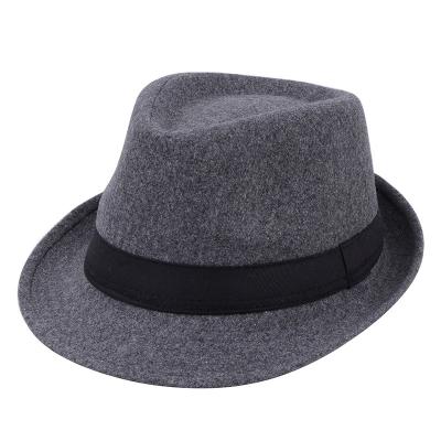 China Character Rolled Up Wide Brim Fedora Casual Hat For Men for sale