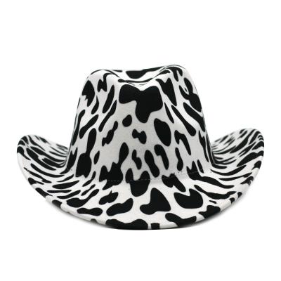 China Designer Polyester Cotton Material Fedora Hat Wholesale Custom Fashion Cow style new for sale