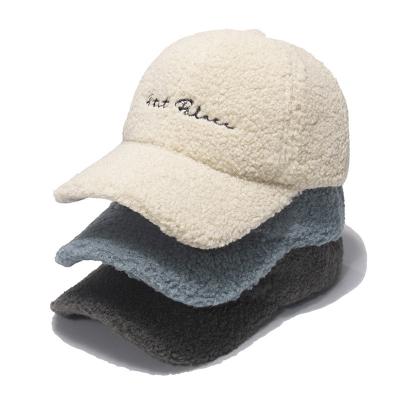 China Letter Embroidery Faux Lambswool COMMON Baseball Cap For Women Fashionable for sale