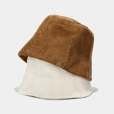 China Hats 1920s female character corduroy bucket autumn and winter Korean version of cloche hat for sale