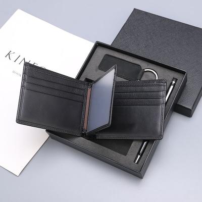 China New Men's Leather Wallet Waterproof Hot Gift Leather Key Set Cowhide Wallet Cowhide Wallet for sale