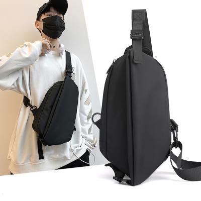 China Wholesale 2021 New High Quality Messenger Bag Nylon Waterproof Chest Bag Black Leather Shoulder Bag for sale