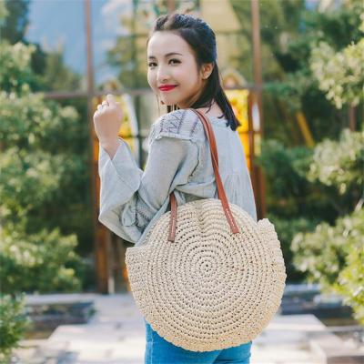 China Fashion Around Summer Vacation Casual Bag Around Handmade Straw Woven Beach Bag Retro - Woven Shoulder Bag for sale