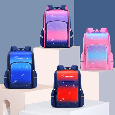 China 2021 starry hot sale children's anti-theft backpack nylon anti-theft gradient sky school bag boys and girls picnic bag for sale