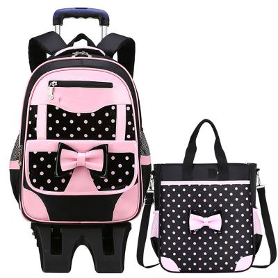 China Princess Pink Backpack With Anti-theft Children Travel Backpack Trolley School Bag Outdoor Waterproof Handbag for sale