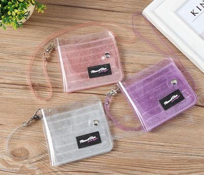 China Waterproof 2021 Factory Wholesale Transparent Card Case PVC Coin Purse Custom Folding Small Purse for sale