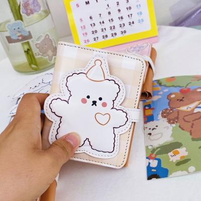 China 2021 Short Wallet Waterproof Cute Children's Cartoon Bear Coin Leather Folding Purse New Campus Encrypted Wallet for sale