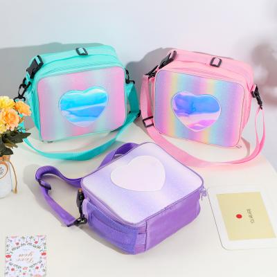 China Fashion New Style Glitter Laser Lunch Bag Colorful Insulated Lunch Bag Picnic Ice Cream Girl Single Shoulder Bag for sale