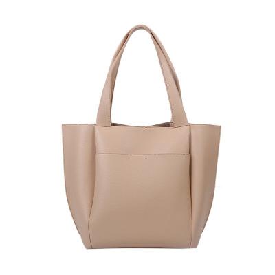 China 2021 Women's Tote Handbags Fashion Large Capacity Simple Solid Color Atmospheric Shoulder Bag for sale