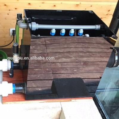 China Smart Back Wash Fish Farm Acrylic Rotary Drum Filter For Salt/Marine Water 20000L/H for sale