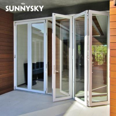 China Fashion solid aluminum victorian new style sound insulation accordion folding glass doors for balcony for sale