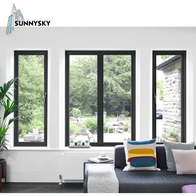 China Screen Fix Corner Fixed Panel Folding Aluminum Sliding Window With Sliding Bottom for sale