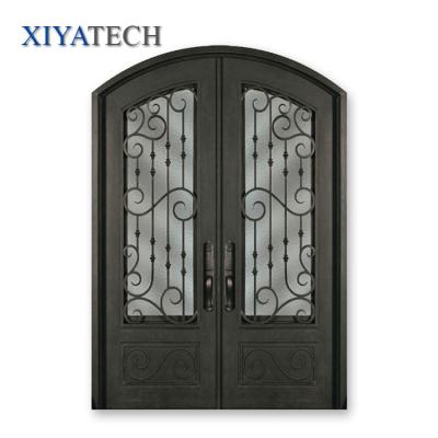 China Modern Retro Style Designs Residential Bulk Order Wrought Iron Door For Home Design for sale