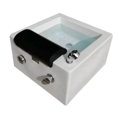 China Modern Luxury Portable Simple Commercial Pipeless Whirlpool Fiberglass Foot Spa Massage Pedicure Basin for sale