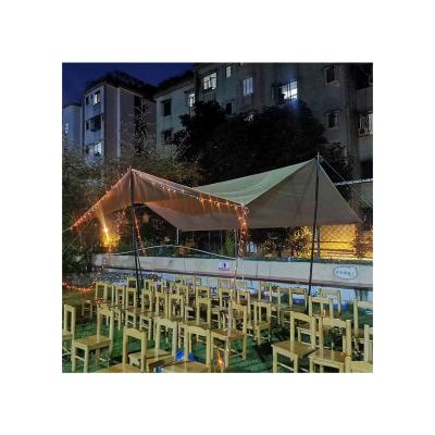 China Hot Selling UV Resistance Top Quality Rain Fly Tarp Camouflage Sustainable Tent Tarp With Pole for sale