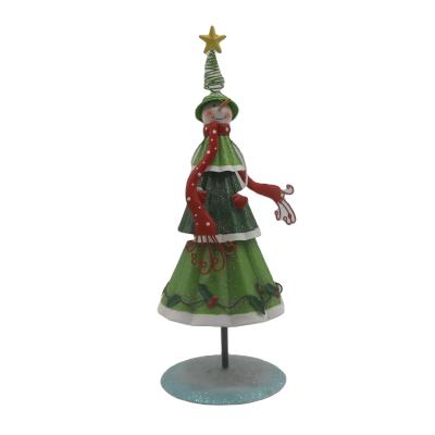 China New China Design Metal Christmas Snowman With Tree For Christmas Decoration for sale