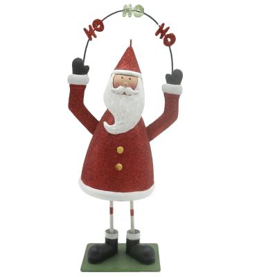 China World Metal Santa Claus Figure Christmas Metal Santa Doll Iron Christmas Santa Claus for sale