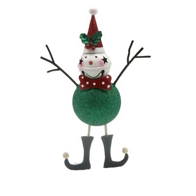 China World Snowman Decoration Metal Opens Outdoor Snowman Figure Christmas Decor Iron Standing Snowman Statue for sale