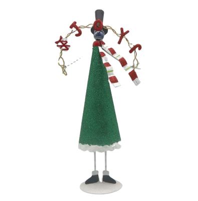 China World Metal Opens Clown Statue JOY Figure Christmas Sign For Home Decor for sale