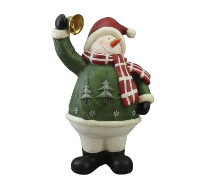 China Custom New Design Hand Made Resin Snowman Figure Statue Christmas Decoration For Xmas Holiday Decor for sale