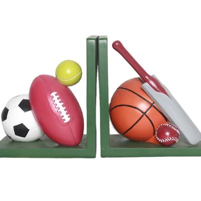 China Custom high quality sports theme cheap handwork decoration resin bookends for sale