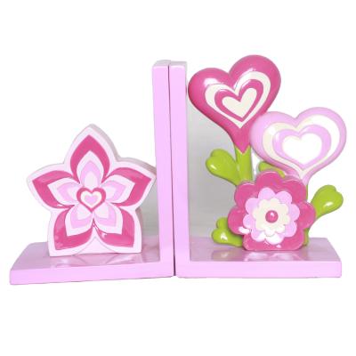 China Decorative Custom Design Bookends Flower Morden Handwork Resin Resin Book Desk Stand for Home Office for sale