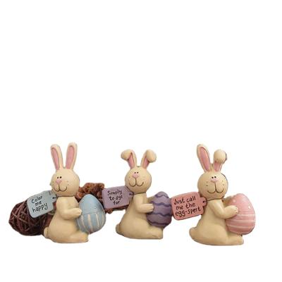 China Cute World Easter Day Rabbit Resin Figurine Decoration for sale