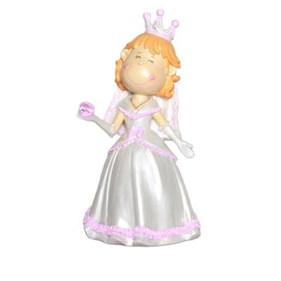 China Handwork Promotion Gifts Customized Lovely Resin Girl Coin Bank Princess Figure Money Bank Saving Box For Kids for sale