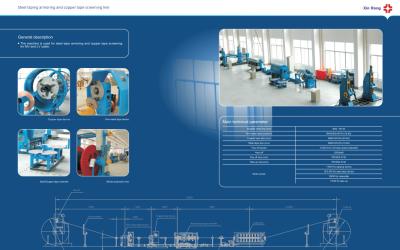 China Steel taping armoring and copper tape screening line for sale