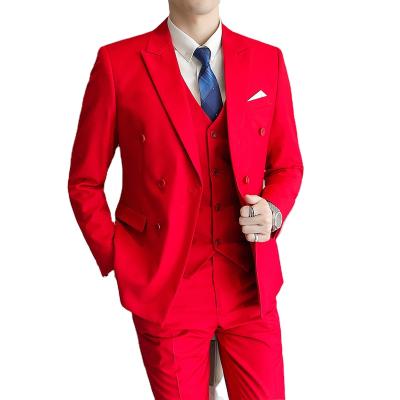 China 2021 Wholesale Anti-Wrinkle Custom Size All Colors Men Formal Business 3 Piece Suit Slim Fit Work Suits Men's Suit White Wedding Formal Men's Suits for sale