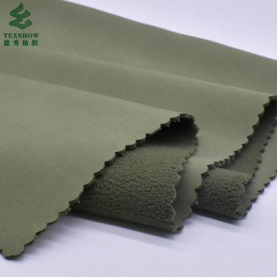 China Anti Pill 3 Layer 4 Way Stretch Fabric Laminated TPU To Shear Soft Shell Waterproof Windproof Fabric for sale