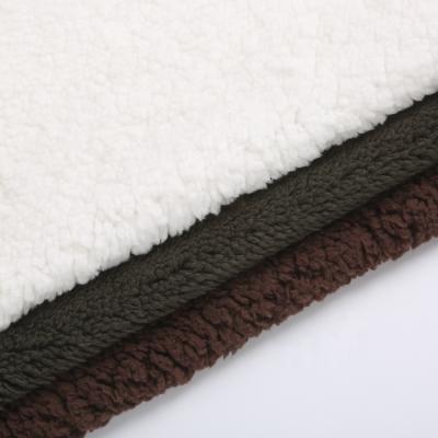 China Sustainable Luxury Plain Dye Shaoxing 100 Polyester Knitted Solid Sherpa Fleece for sale