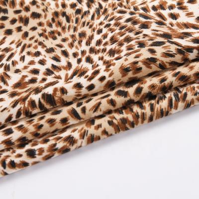 China Poly leopard print jersey 100 dty customized viable knit fabric wholesale spandex for sale