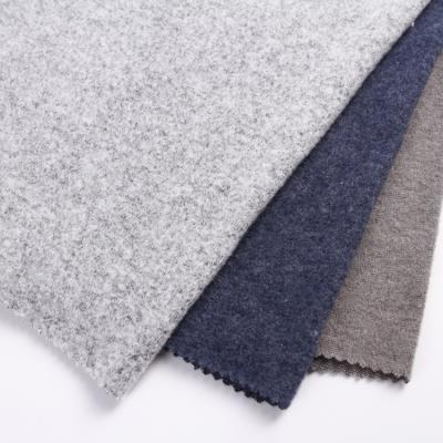 China Cashmere TR mix viable gray spandex loose brush knitted hacci knitted fabric suppliers for sale