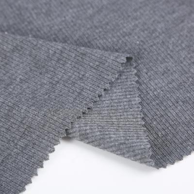 China Sustainable China Newest Design 100 Polyester Knitted Gray Black 2x2 Rib Knit Trim Fabric for sale