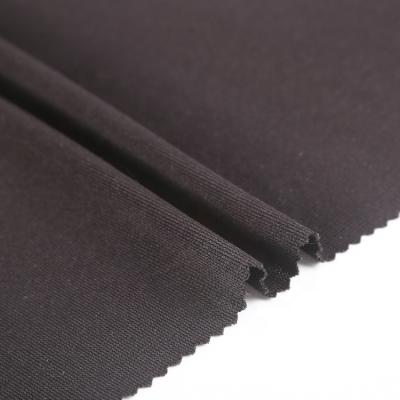 China Sustainable Span Black Poly Jersey Knit Rib Thick Ribbed Fabric Max Stretch for sale