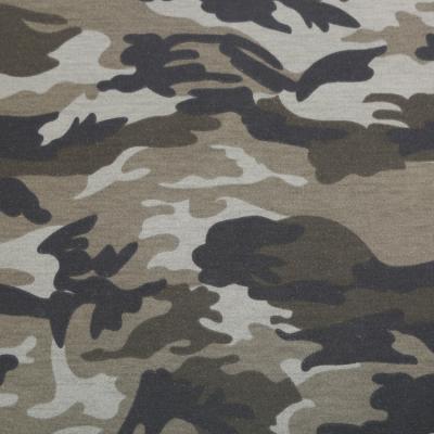 China 95 Polyester 5 Spandex Sustainable Camouflage Printed French Terry Custom Knitted Fabric for sale