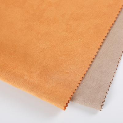 China Sustainable Orange Stretch Scuba Suede Cloth Fabric Knitting for sale